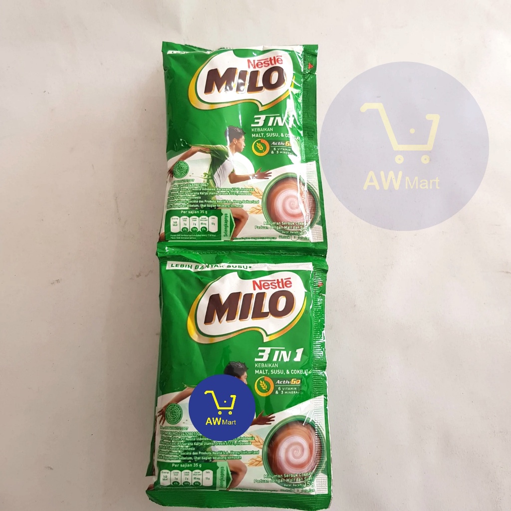 MILO 3 IN 1 NESTLE  10 RENTENG @35GR