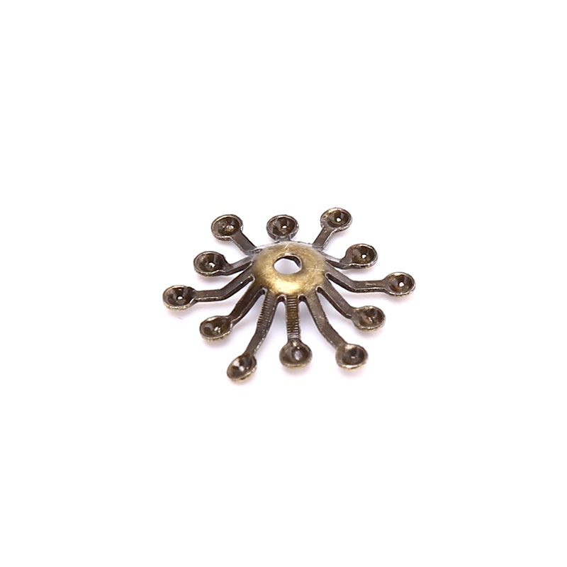 50 Pcs Konektor Bentuk Bunga Bahan Metal Untuk Membuat Perhiasan DIY