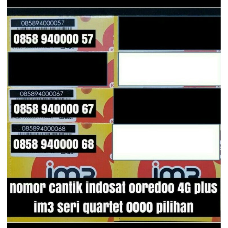 No Cantik Kartu Perdana Im3 Indosat Ooredo 4g - Im3