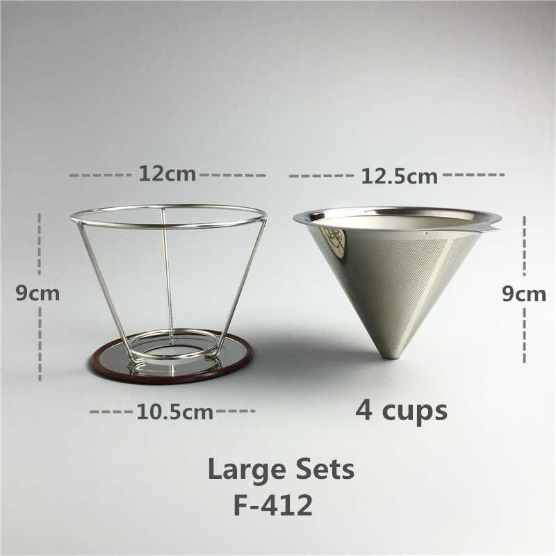 Ueinsang Filter Penyaring Kopi V60 Filter Double Layer Large - F-412 [Silver]