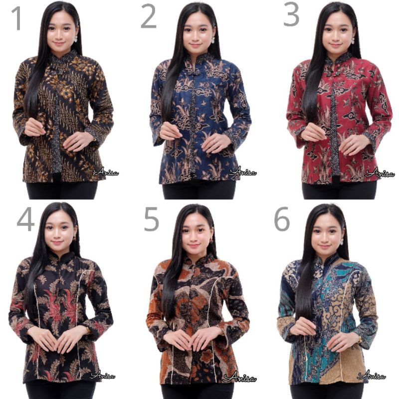 BAJU BATIK WANITA MODERN MONALISA GENES M,L,XL asli PEKALONGAN