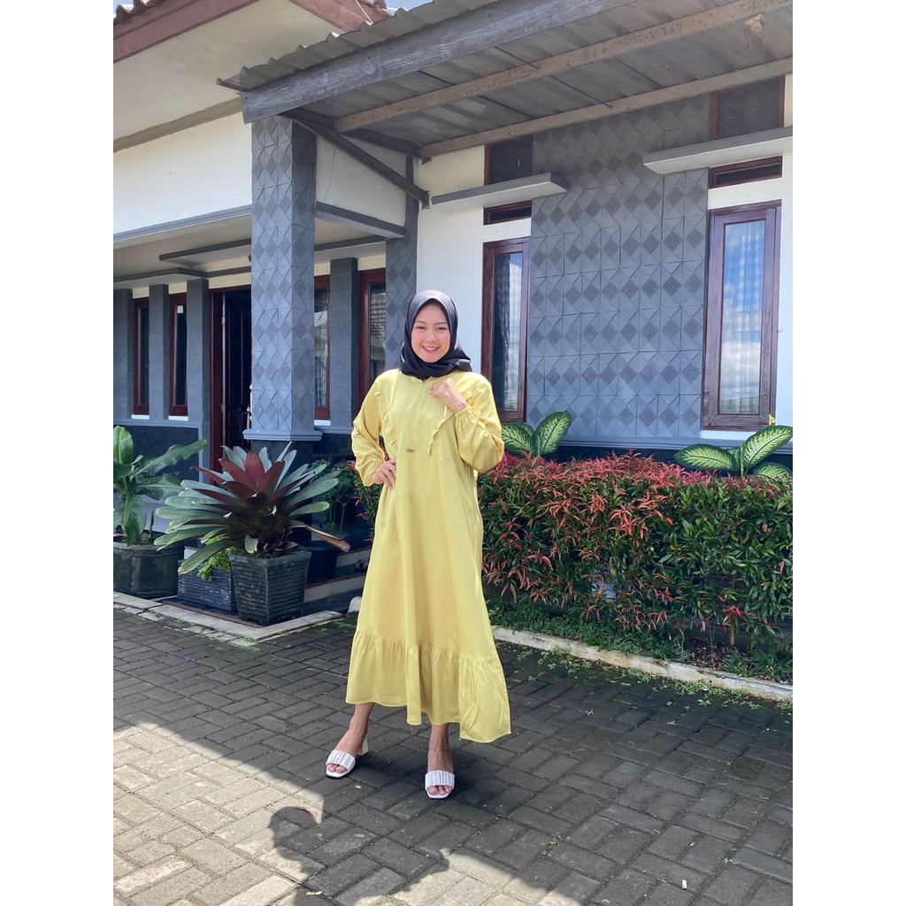 midi dress / midi dress muslim / midi dress korea / midi dress katun twill