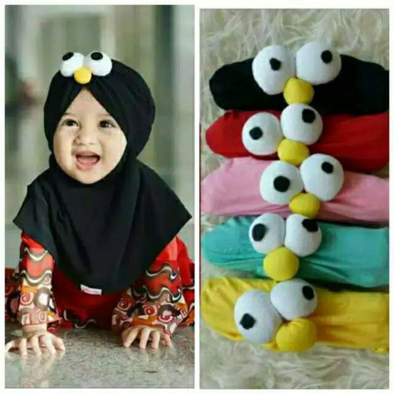 jilbab / anak / bayi / hijab /0-3 tahun murah MATA ELMO