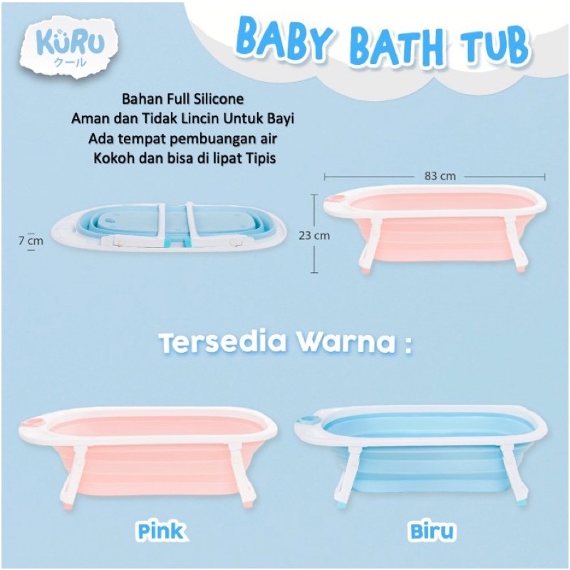 kuru baby silicone baby bathtub