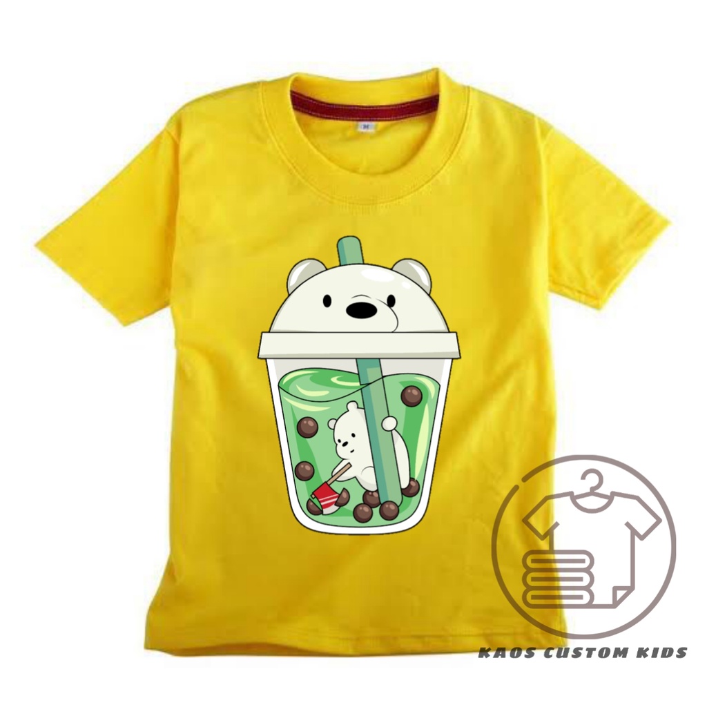 kaos boba we bare bears baju kartun anak