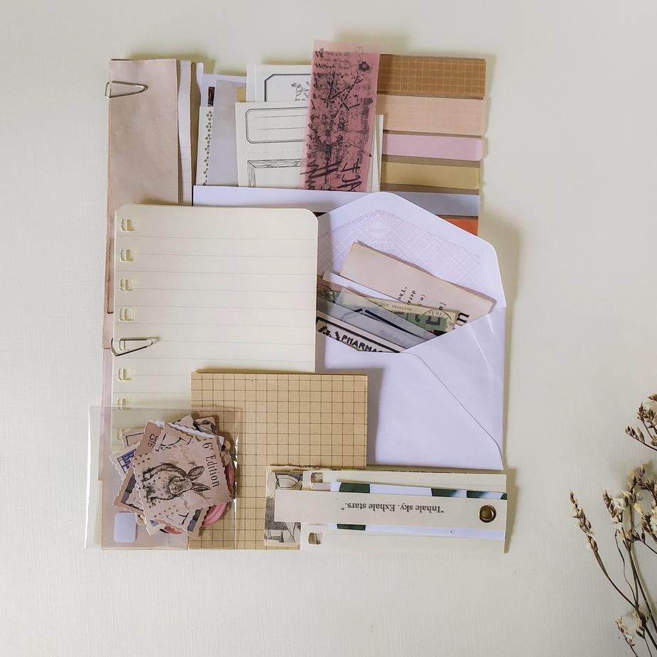 

09I Journal Kit Bujo Vintage Journaling Kit Aesthetic Jurnal Kit 120pcs Medium Bundle➯✯ (Ready Stock)Terkini ➯