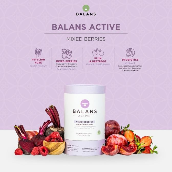 

Balans - Mix Berries Tube - Minuman Serat & Probiotik 14pcs