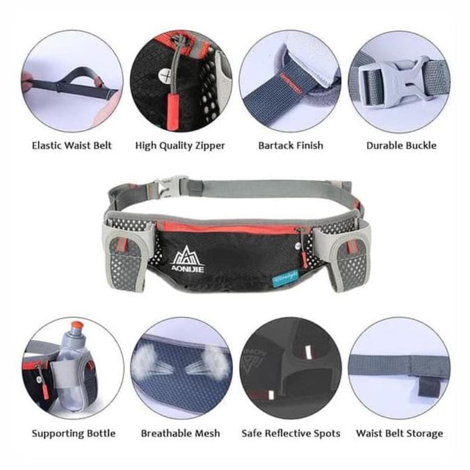Tas Pinggang Aonijie Running Waist Pack 882 Rose Red