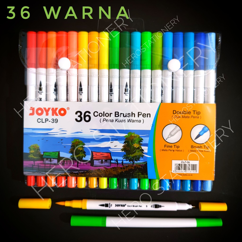 

Pen gel kuas color brush pen joyko set 36 warna CLP-39