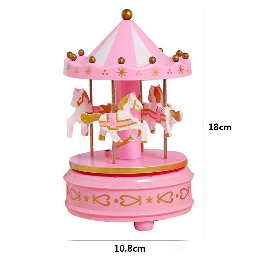 Populer Carousel Music Box Ornamen Rumah Hadiah Ulang Tahun Mainan Anak Merry-Go-Round