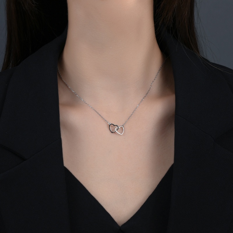 Kalung Titanium Liontin Hati Wanita Sederhana dan Lucu Gaya korean kalung aesthetic