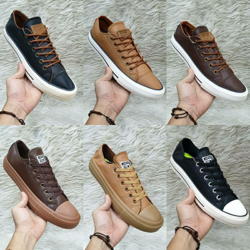 [BISA COD] Sepatu Convers Kulit All Star Kulit Import Vietnam Unisex Pria Wanita Terlaris