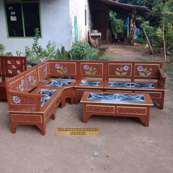 kursi meja ruangan kursi tamu sudut kayu jati murah