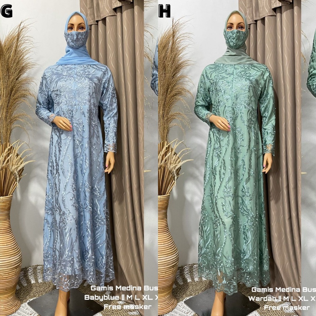 Gamis Tulle / Full Tulle / Gamis Medina BUSUI Mocca Dan Aneka Pilihan Warna Lain