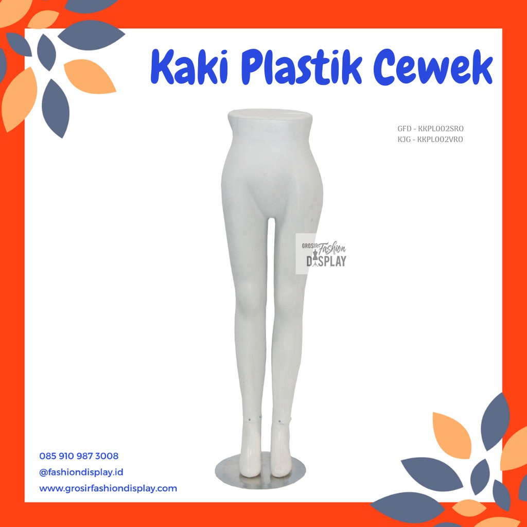 Patung Kaki Manekin Plastik Cewek Putih Buthek/Patung Kaki Perempuan/Display Celana-SET F