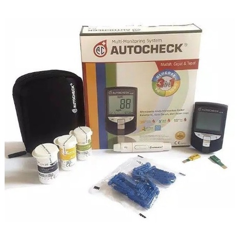 ALAT AUTOCHECK 3 in 1 GCU (GULA DARAH-ASAM URAT-KOLESTROL) KEMASAN BARU