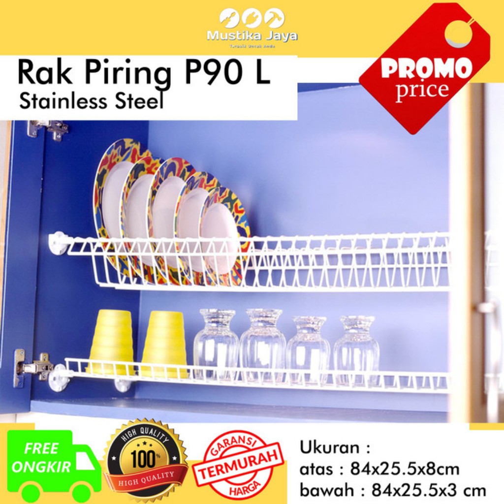 Rak Piring &amp; Gelas powder coating P90 L Rak Piring Modelline