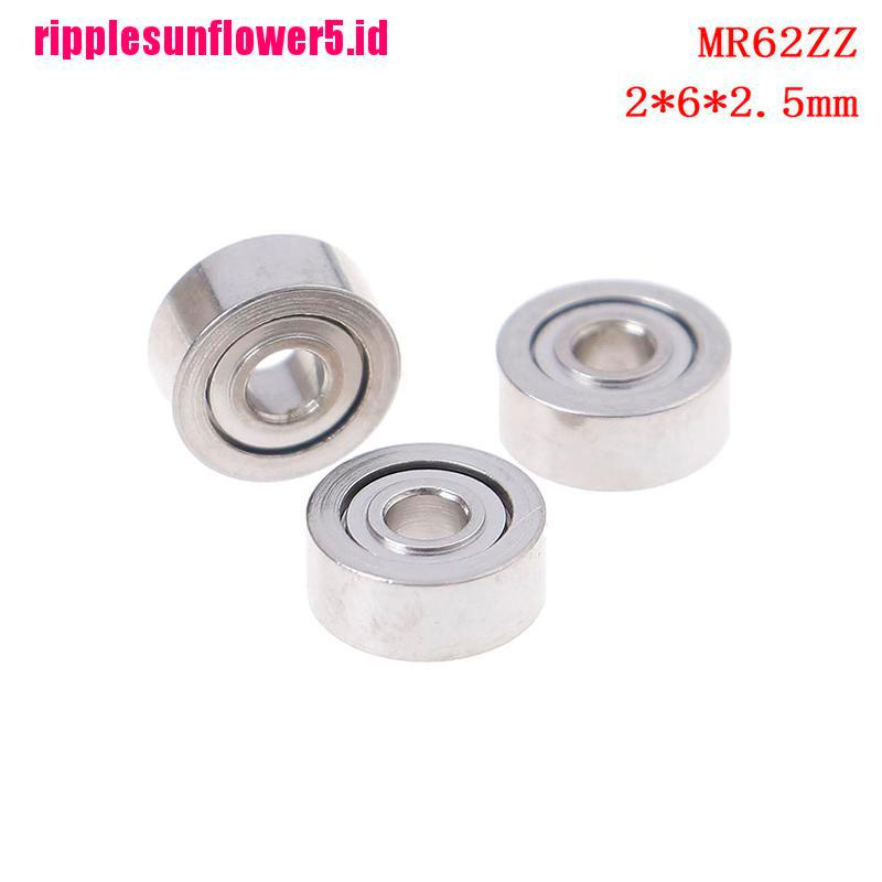 10pcs MR62ZZ Bola metal mini Presisi Ukuran 2X6 X 2.5mm