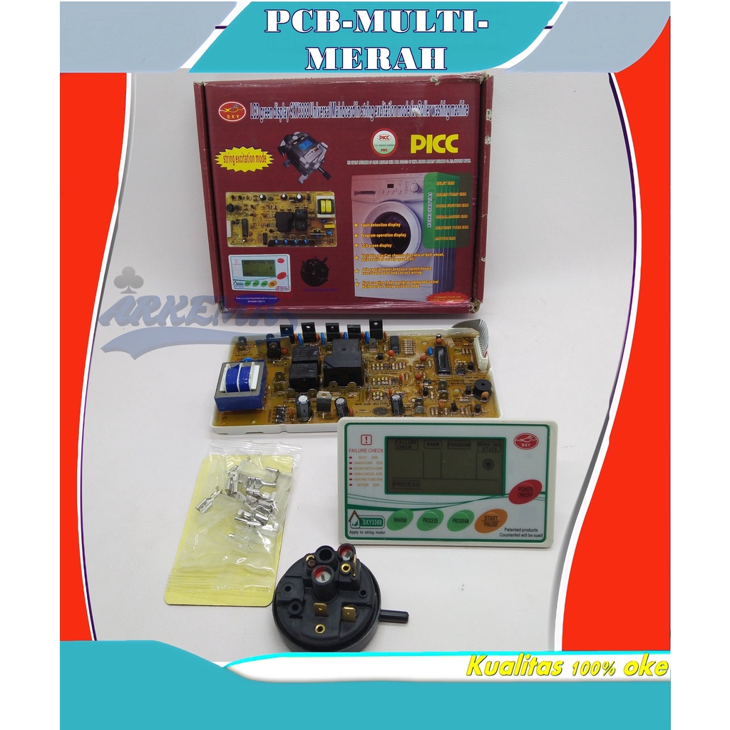 MODUL MESIN CUCI PRONT LOADING MULTI / UNIVERSAL LCD DISPLAY SXY338 MAINBOARD  INVERTER 1 TABUNG