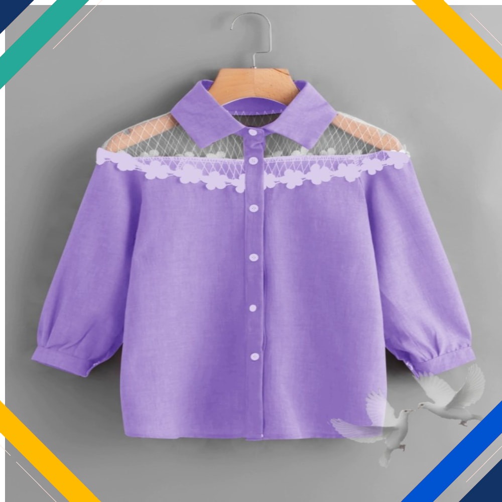 BLOUSE RENDA LILAC Kekinian Baju Atasan Wanita 0107 Premium UGZ