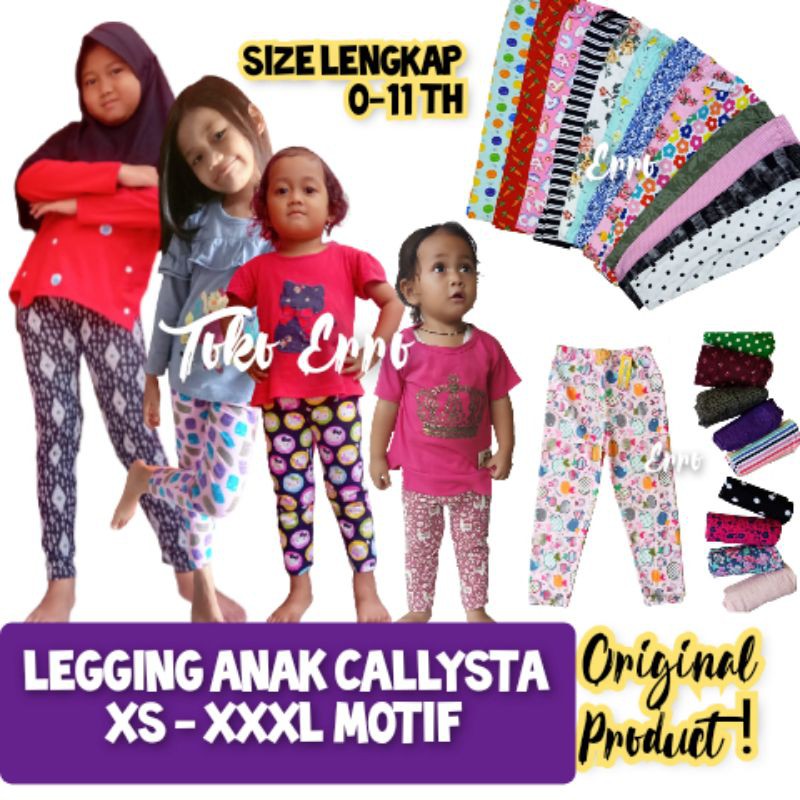 ⭐ Size Lengkap Bisa Pilih Motif ⭐ Legging Anak Callysta Shakira Original / Bahan katun spandek impor