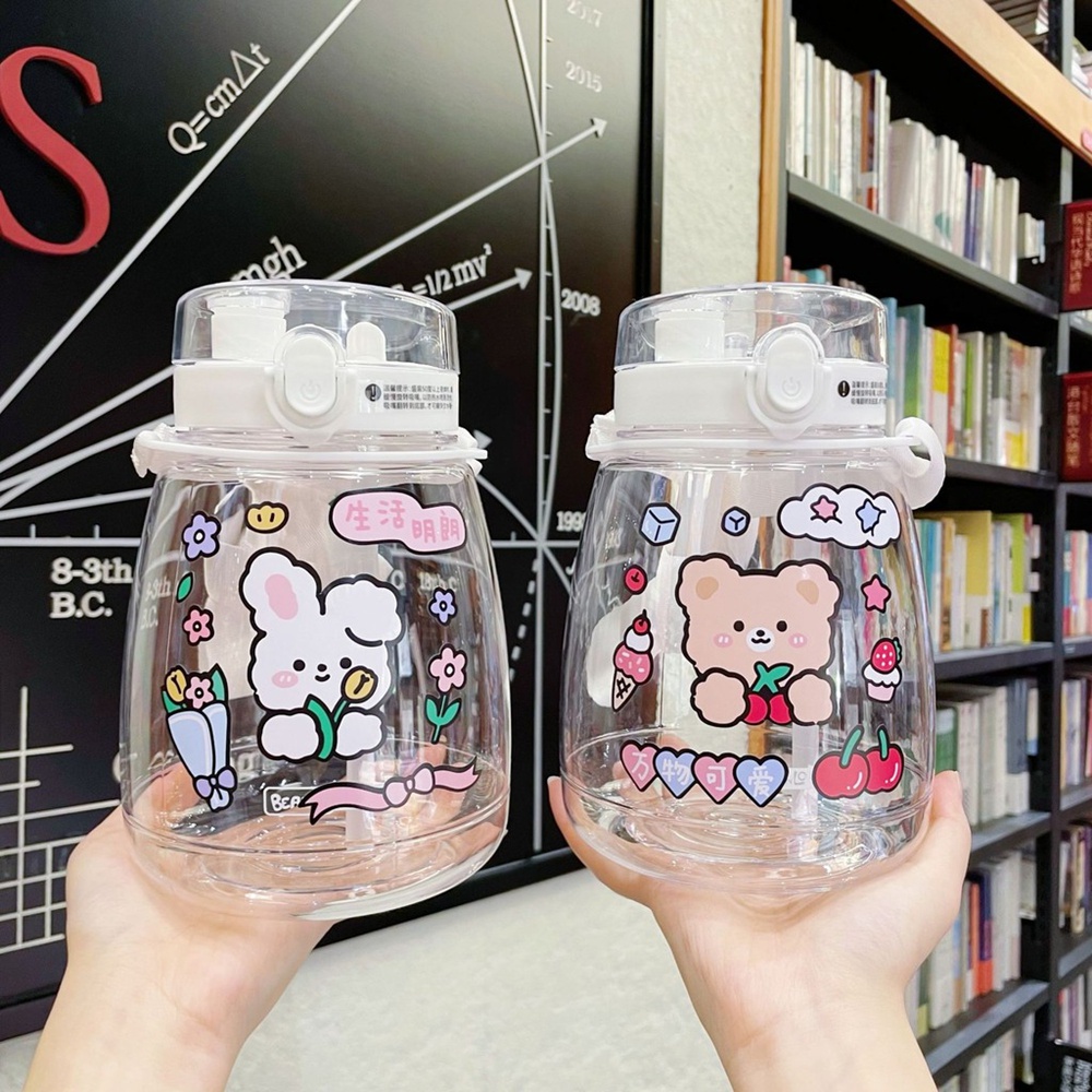 INS Botol Cangkir Air Stiker Kartun Lucu Pvc Tahan Air Akun Tangan Stiker DIY