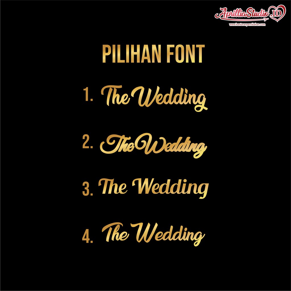 THE WEDDING Akrilik Cermin Emas Untuk Dekorasi Mahar Pernikahan