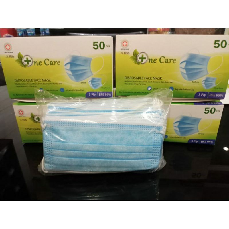 ONE CARE BIRU emboss 50pc