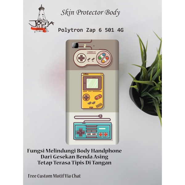 Dapat 2pcs Garskin HP Polytron Zap 6 501 4G motif game - Free Custom Motif