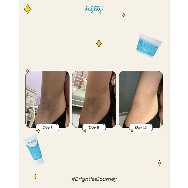 BRIGHTY Glowing Underarm 30ml Pemutih Ketiak No1 Di indonesia / BRIGHTY Underarm Scrub 80gr Pemutih Ketiak Terbaik Alami Pencerah Ketiak