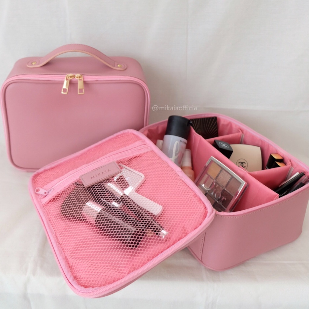 MIKAIA - SADA Leather Cosmetic Case / Travel Cosmetic Bag - Vanity Case Tas Makeup Tas Kosmetik Travel Organizer Beauty Case