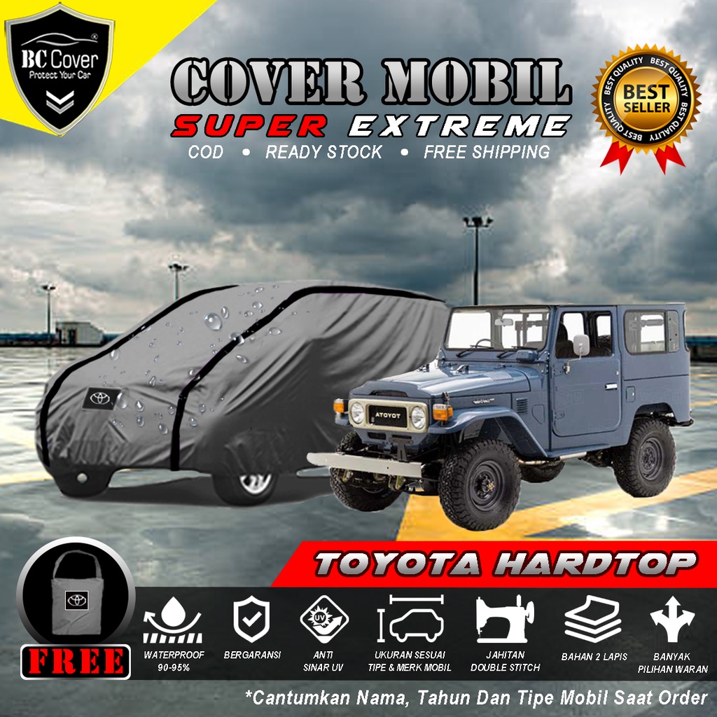 Body Cover Mobil HARDTOP Waterproof / Sarung Mobil TOYOTA HARDTOP Waterproof / Selimut TOYOTA HARDTOP Tutup Penutup Mantol Kerudung Mantel Mobil HARDTOP Waterproof Outdoor Anti Air