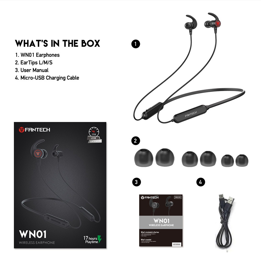 Fantech WN01 Wireless Bluetooth Low Latency Earphone