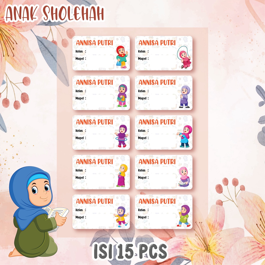 Jual STIKER NAMA BUKU LUCU WATERPROOF / STICKER NAMA / LABEL NAMA BUKU