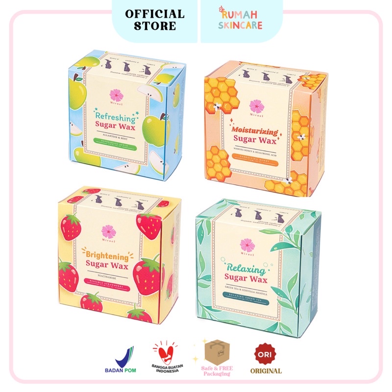 MIRAEL Sugar Waxing Kit SERIES | Brightening Strawberry | Relaxing Green Tea | Refreshing Apple | Moisturizing Honey