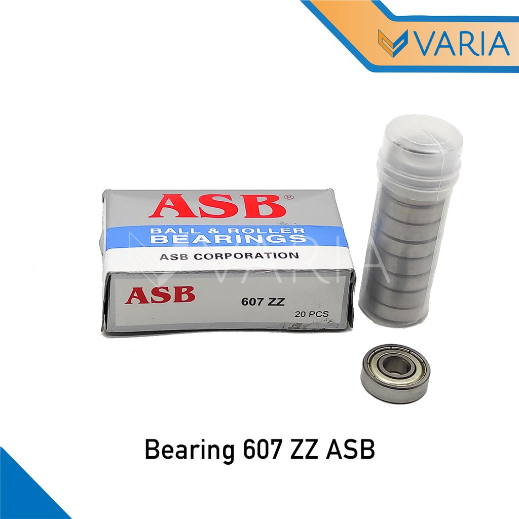 Bearing / Laher 607 ZZ Tutup Plat Besi Double ASB