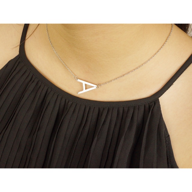 Kalung Rantai Huruf Big Letter (Huruf Besar) Inisial Necklace Wanita Titanium Anti Karat Mirai Jewel
