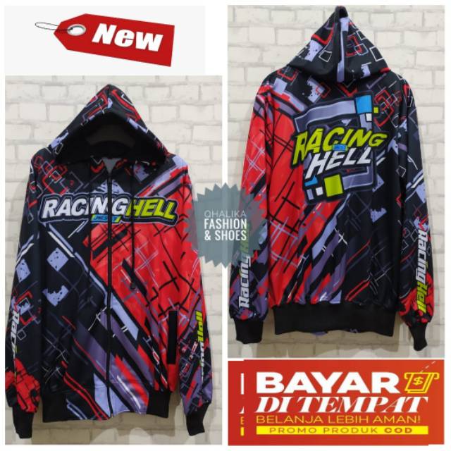 JAKET HODIEE RACING  HELL  SUBLIMASI BAHAN  LOTTO PRINTING 