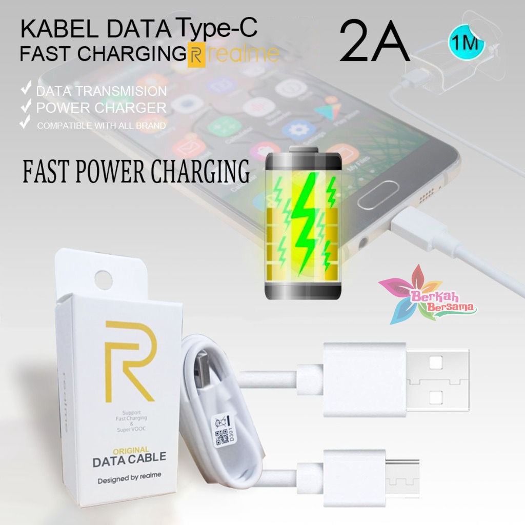 Kabel cable data original REALME Fast charging 2A TIPE C usb realme 6 6pro 7 7pro 8 8pro supoort vooc BB6064