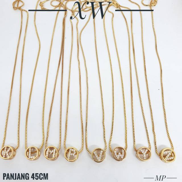 Kalung Yaxiya alfabet / Inisial Nama Gold