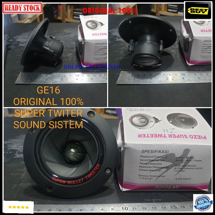 G16 Original 100% speaker super bullet tweeter twiter piezoo pasif spk mini sound system sistem suara audio musik super treble mobil car suround magnet kualitas bagus surround tambahan suara vokal vocal coil booster  Harga satuan  produk ORIGINAL 100% uan