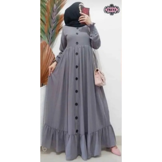 ZASKIYA - Gamis Alesha | Gamis Polos | Gamis | Maxy Dress | Gamis Rampel