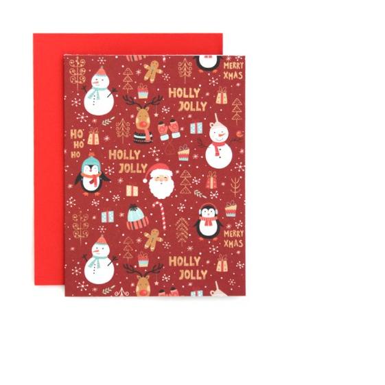 

Paket Kertas Kado & Kartu Natal Harvest Gift Set Xmas - Joyland Red
