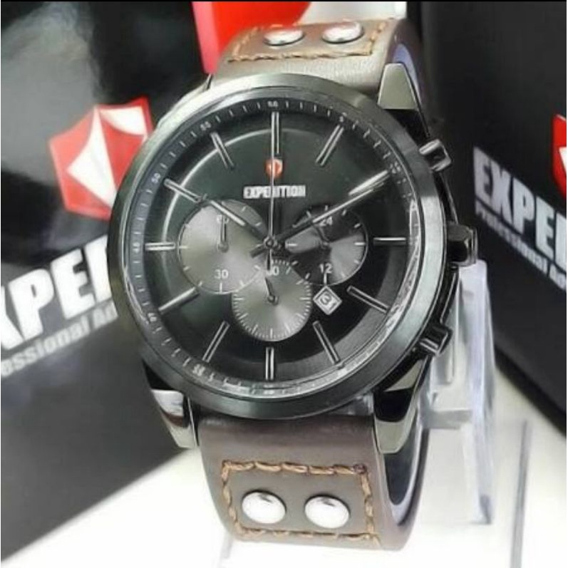 JAM TANGAN PRIA KULIT EXPEDITION EXP 6745 / E6655 ORIGINAL