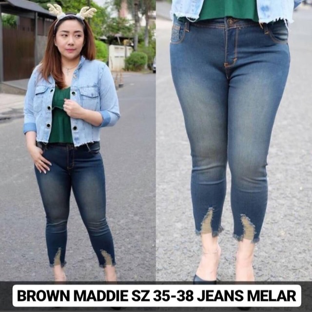  Celana  Panjang Wanita  Brown Maddie Jeans  35  36 37 38 JUMBO 