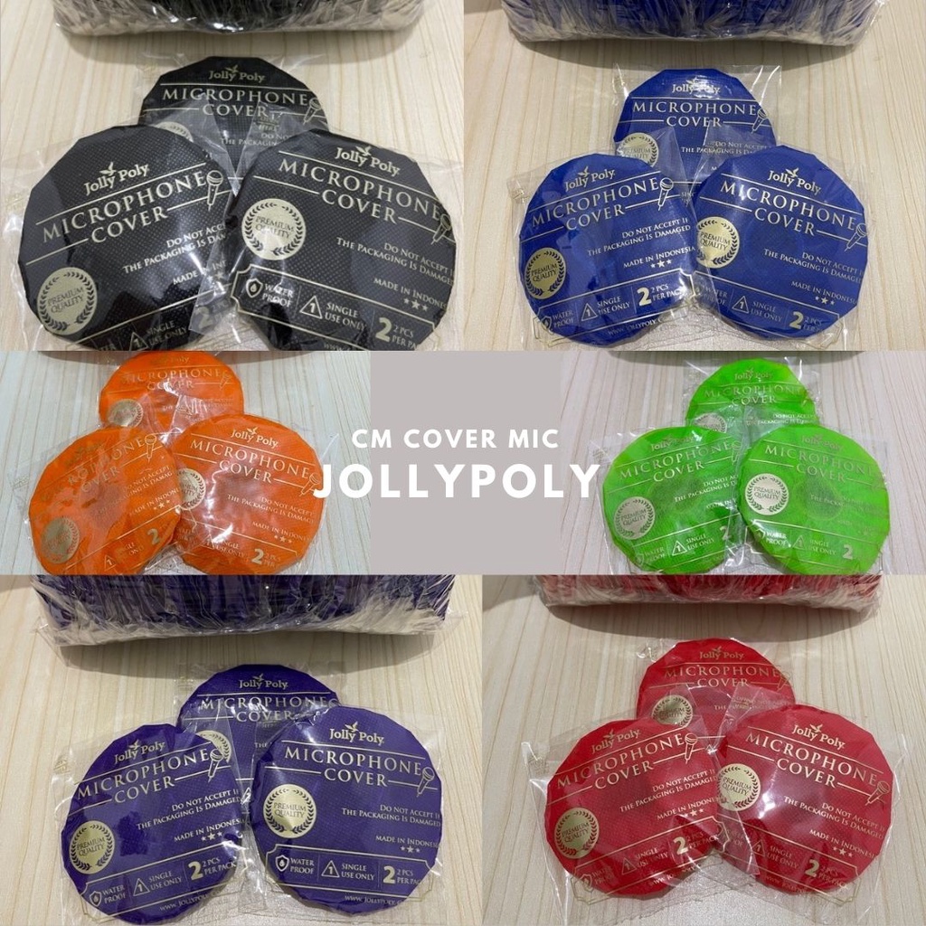 COVER MIC 100pcs JOLLY POLY WARNA SARUNG MIC PELINDUNG MIC PEMBUNGKUS MIKROFON DISPOSABLE