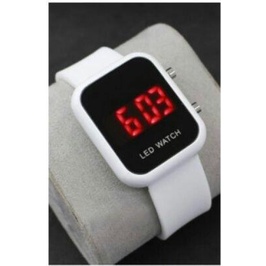 WBS JAM TANGAN WANITA / PRIA DIGITAL RUBBER LED WATCH IMPORT GROSIR ORIGINAL HIGH QUALITY JF087-PUTIH