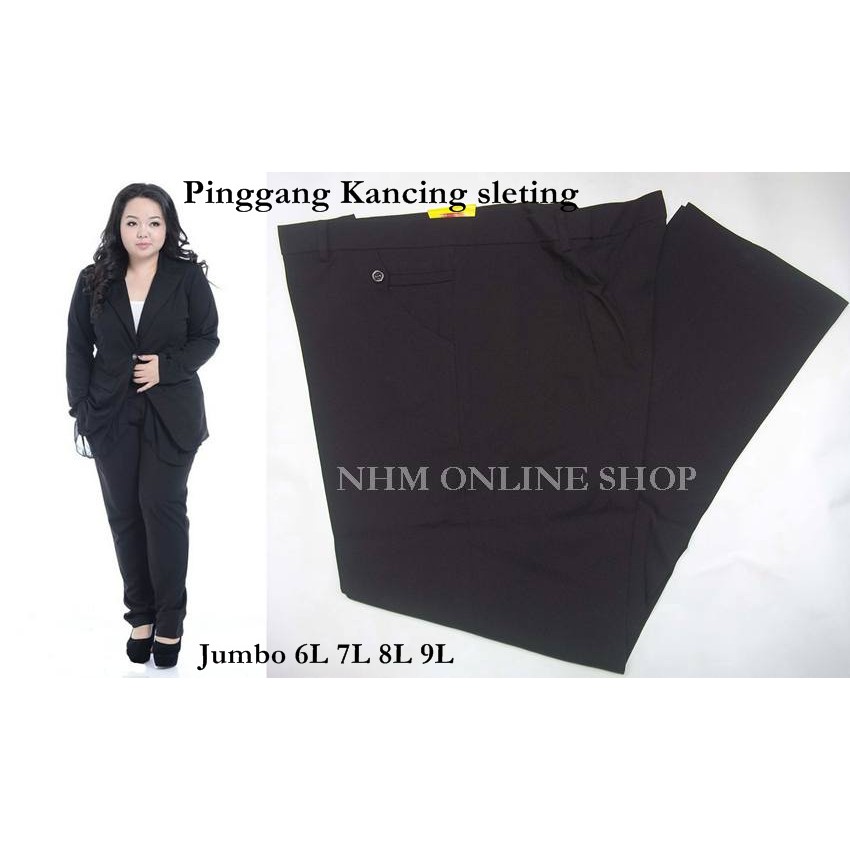 NHM Celana Kerja Kantor Formal  Jumbo Big Size Celana Bahan Panjang  Kancing Sleting 103 Celana Kerja wanita formal, Celana Kantor