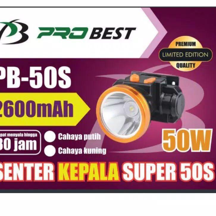 (PSS) senter kepala LED / Headlamp LED PROBEST PB-80S/PB-50S/PB-30S/Valescom 80Watt