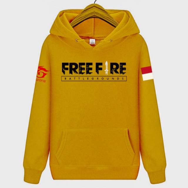 Sweater hoodie FF freefire kuning